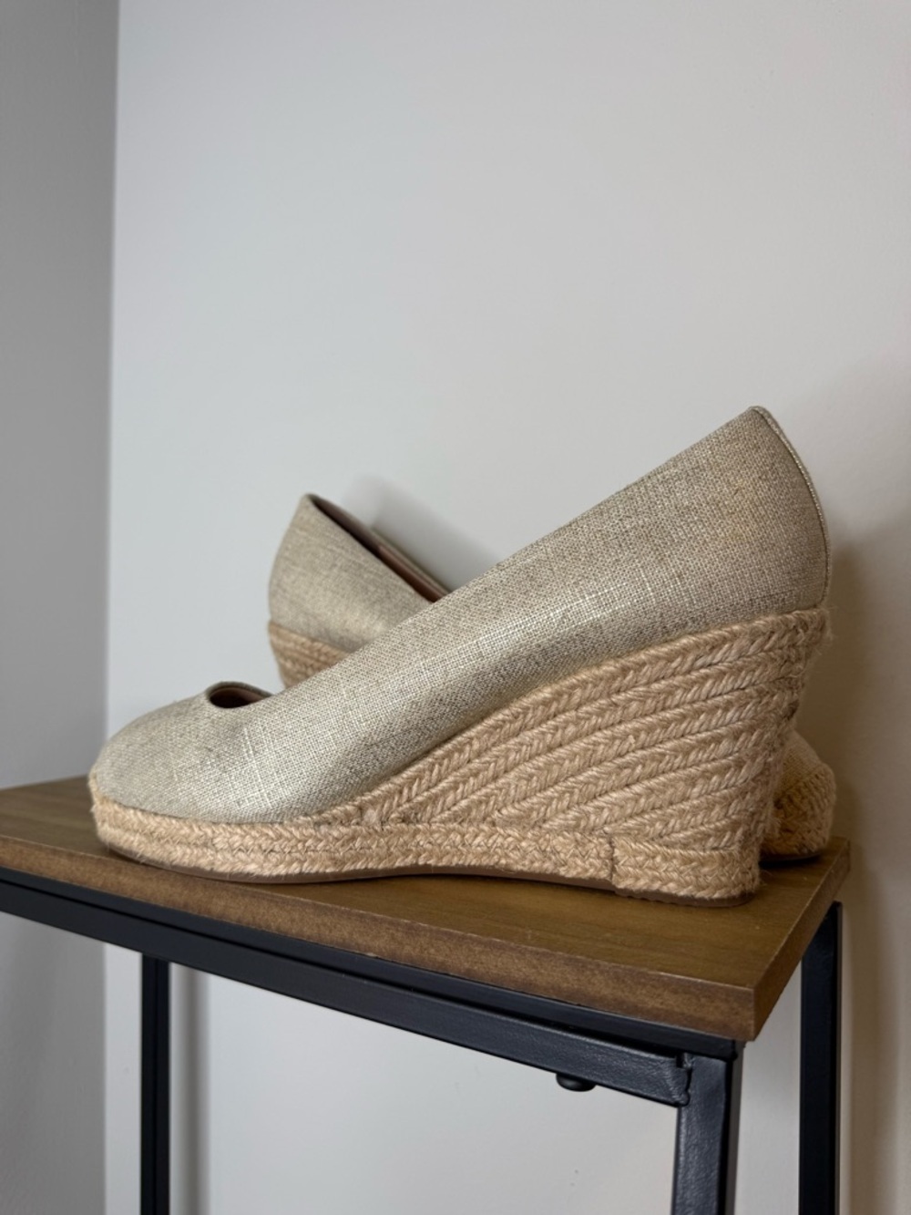 J. Crew Seville espadrille wedges in metallic canvas - Picture 6 of 11